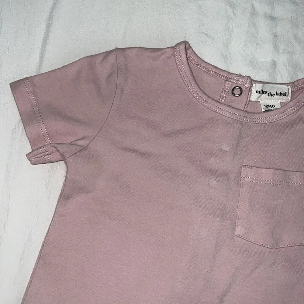 MILES THE LABEL BASIC CLOUDY PINK ROMPER 12M